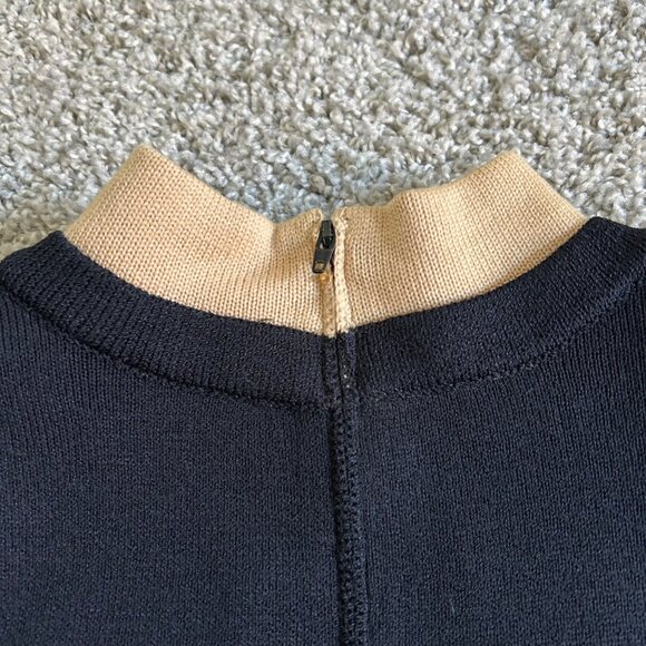 St. John Womens L Collection Black & Beige Elephant Intarsia Knit Tunic Sweater - Picture 6 of 11